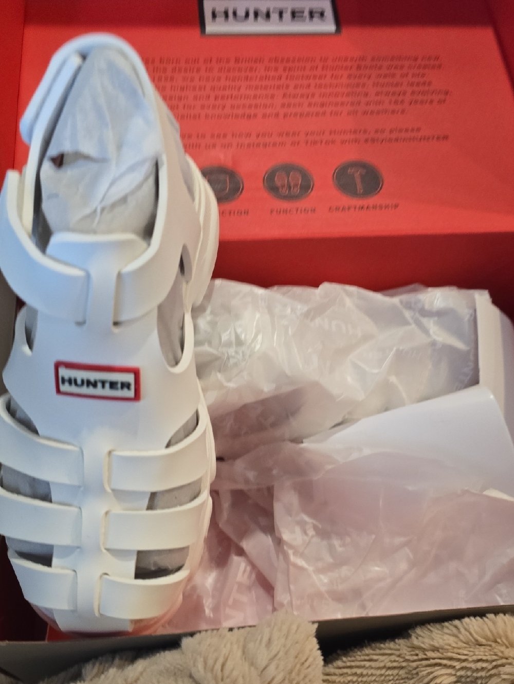 Hunter Kids White Jelly Fisherman Sandals